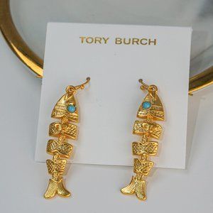 Tory Burch Delicate Fish Statement Earrings (BRAND NEW)